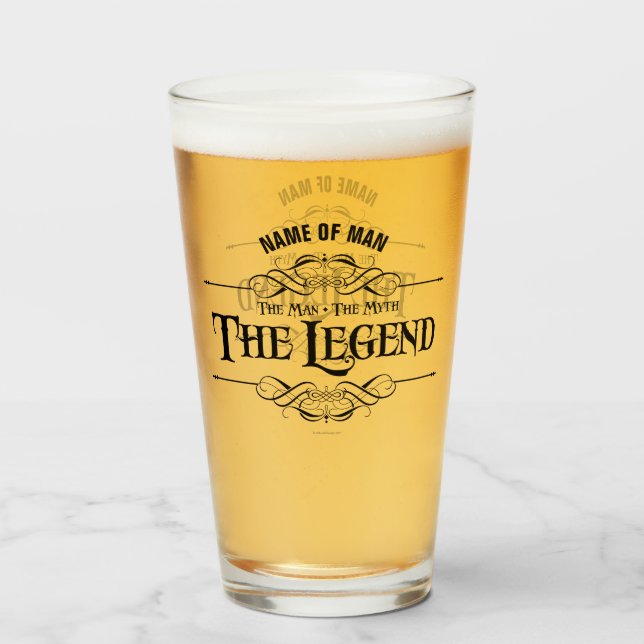 Mannen, myten, legenden glaskopp (Framsida fylld)