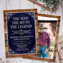 Mannen Myten Legenden Överraskning 100-årsdag