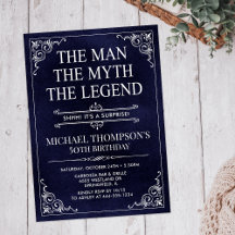 Mannen Myten Legenden Överraskning 50-årsdag