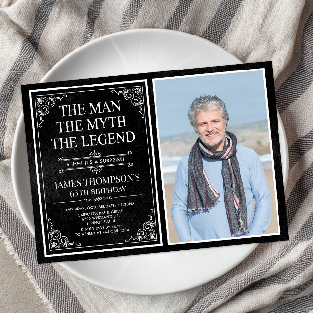 Mannen Myten Legenden Överraskning 60-årsdag Inbjudningar (Skapare uppladdad)
