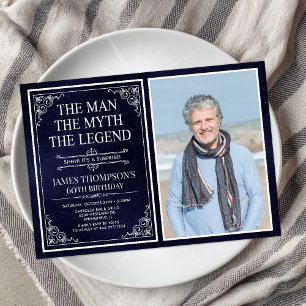 Mannen Myten Legenden Överraskning 60-årsdag Inbjudningar