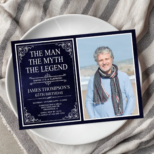 Mannen Myten Legenden Överraskning 60-årsdag Inbjudningar (Skapare uppladdad)