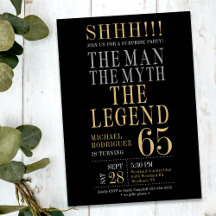 Mannen Myten Legenden Överraskning 65-årsdag