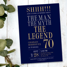 Mannen Myten Legenden Överraskning 70-årsdag