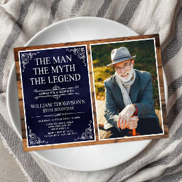 Mannen Myten Legenden Överraskning 85-årsdag Inbjudningar