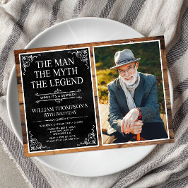 Mannen Myten Legenden Överraskning 85-årsdag Inbjudningar