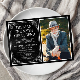 Mannen Myten Legenden Överraskning 85-årsdag Inbjudningar