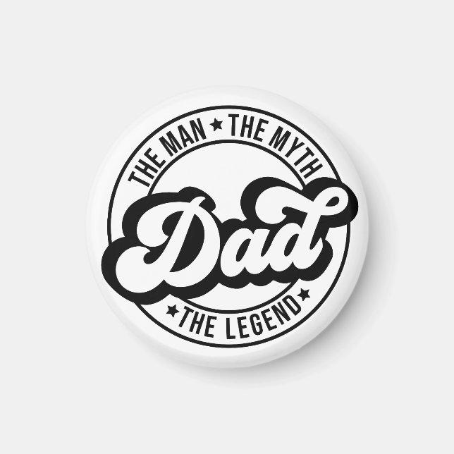 Mannen, myten, legenden, pappa, far, pappa. magnet (Framsidan)