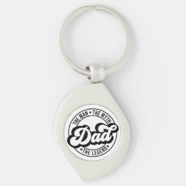 Mannen, myten, legenden, pappa, far, pappa. swirl silverfärgad nyckelring