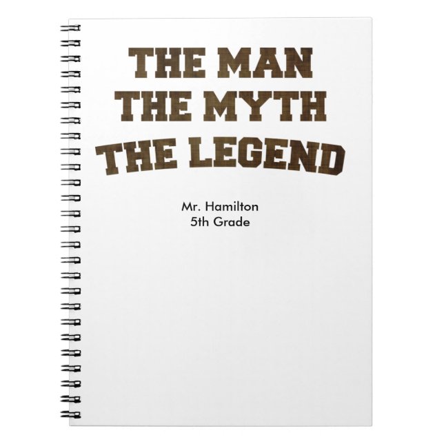 Mannen myten om den legend lärargåvan anteckningsbok (Framsidan)