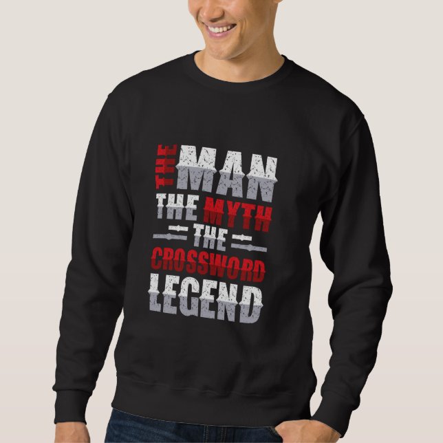 Mannen Myth the Crossword Legend Crossword Pu Lång Ärmad Tröja (Framsida)