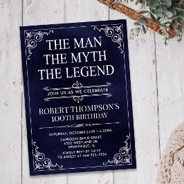 Mannen Myth the Legend 100 Birthday Inbjudningar