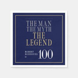 Mannen Myth the Legend 100 Birthday Pappersservett