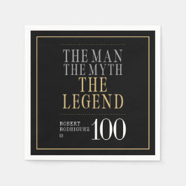 Mannen Myth the Legend 100 Birthday Pappersservett