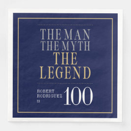 Mannen Myth the Legend 100 Birthday Pappersservett