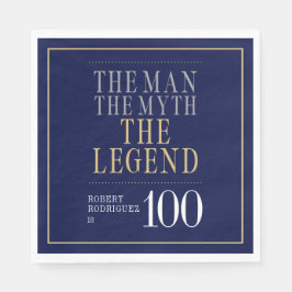 Mannen Myth the Legend 100 Birthday Pappersservett