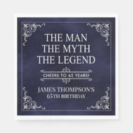 Mannen Myth the Legend 65e Birthday Blue Pappersservett