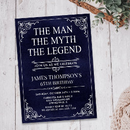 Mannen Myth the Legend 65e Birthday Inbjudningar