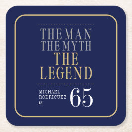 Mannen Myth the Legend 65e Birthday Underlägg Papper Kvadrat