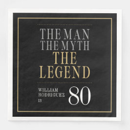 Mannen Myth the Legend 80 Birthday Pappersservett