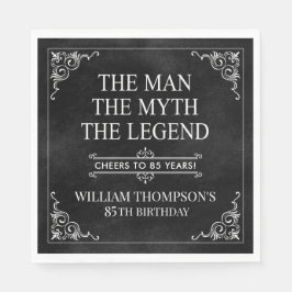 Mannen Myth the Legend 85 Birthday Black Pappersservett