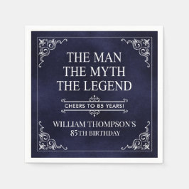 Mannen Myth the Legend 85 Birthday Blue Pappersservett