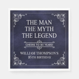 Mannen Myth the Legend 85 Birthday Blue Pappersservett