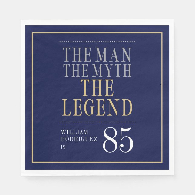 Mannen Myth the Legend 85 Birthday Pappersservett (Framsidan)