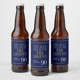 Mannen Myth the Legend 90:e Birthday Ölflaska Etikett