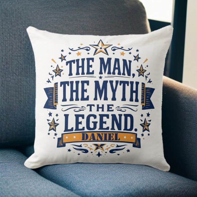 Mannen Myth the Legend | Anpassningsbar Fars dag Kudde (Skapare uppladdad)