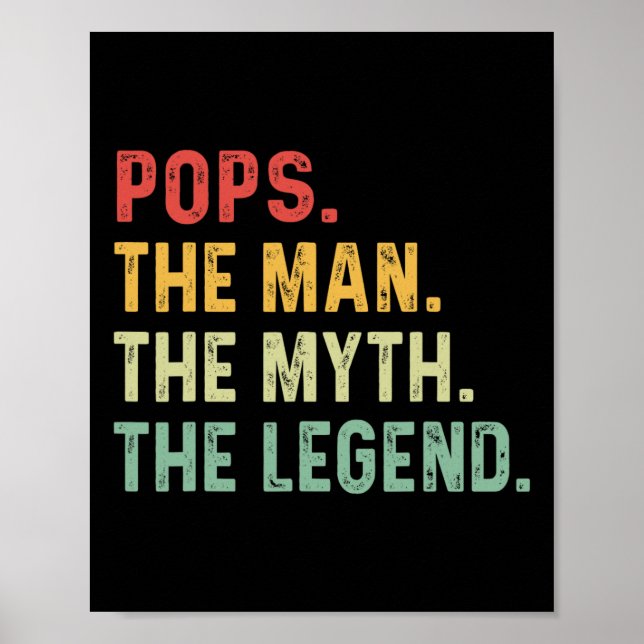 Mannen Myth the Legend Fars dag Gift 1 Poster (Framsidan)