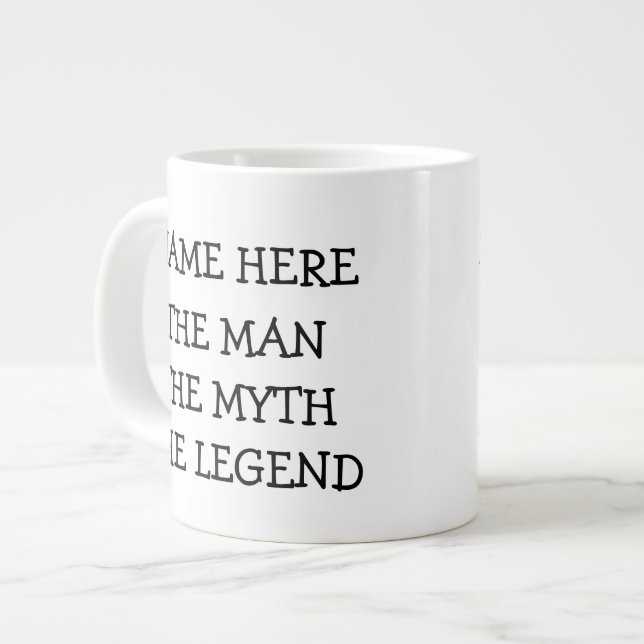 Mannen Myth the Legend Personlig Jumbo Mugg (Framsida vänster)