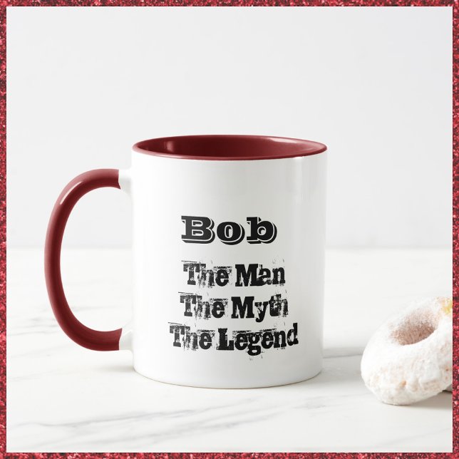 Mannen Myth the Legend Personlig Mugg (Bookmark my store: https://www.zazzle.com/store/capricepetit?rf=238091145531749709)