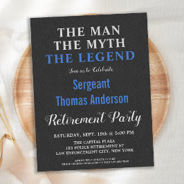 Mannen Myth the Legend Police Pension Party Inbjudan Vykort