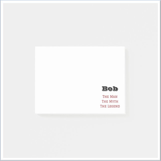 Mannen Myth the Legend Post-it Block (Skapare uppladdad)