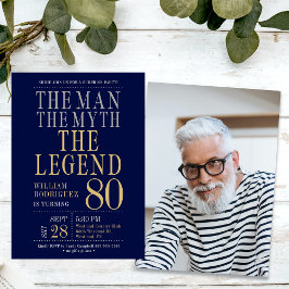 Mannen Myth the Legend Surprise 80 Birthday Inbjudningar