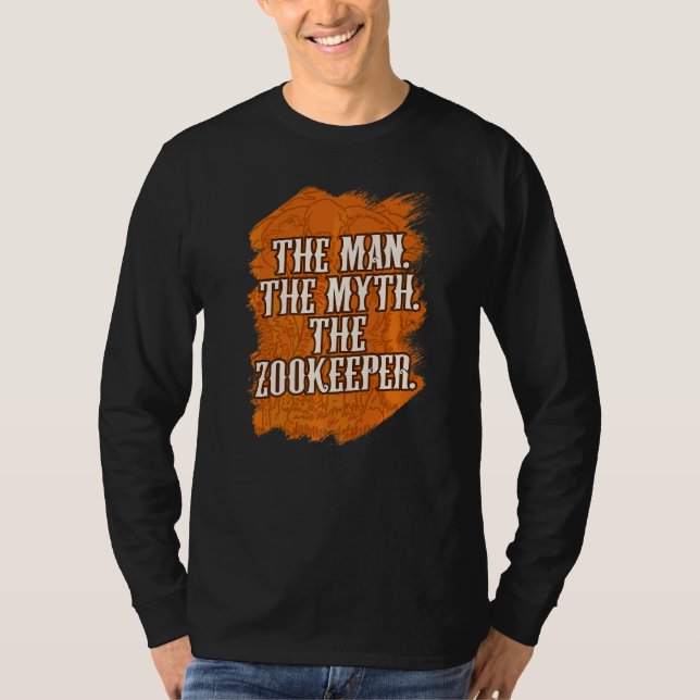 Mannen Myth the Zookeeper Zookeeping Animal T Shirt (Framsida)
