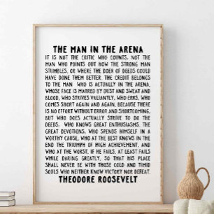 Mannen på arenan, Theodore Roosevelt-citatet Poster