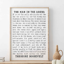Mannen på arenan, Theodore Roosevelt-citatet Poster