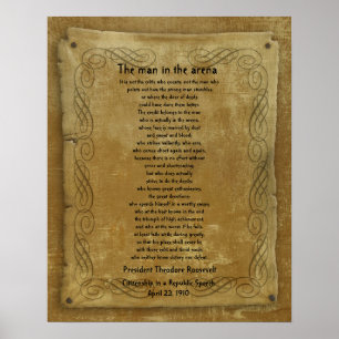 "Mannen på arenan" Theodore Roosevelt Poster