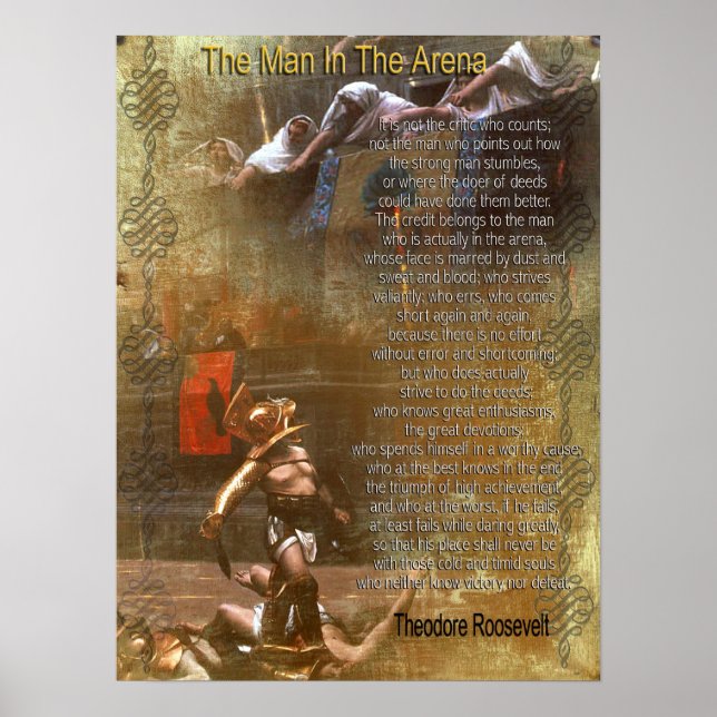 "Mannen på arenan" Theodore Roosevelt Poster (Framsidan)