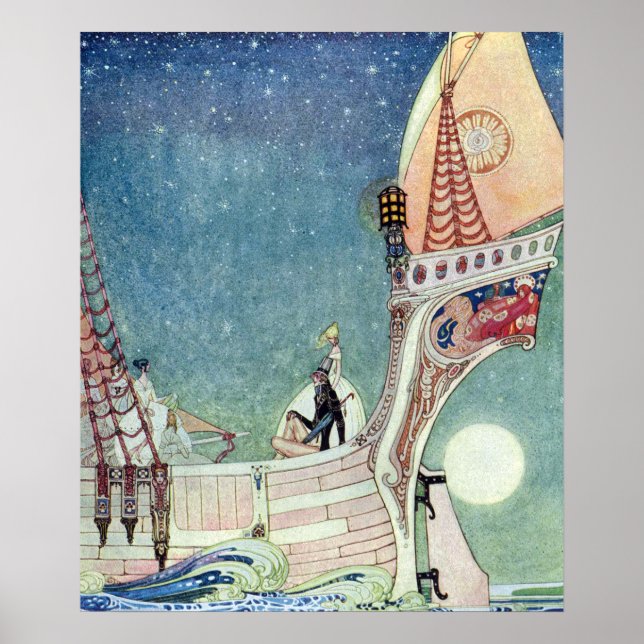Mannen som aldrig har letat av Kay Nielsen Poster (Framsidan)
