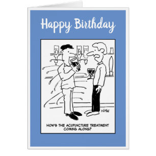 Mannen som genomgår akupunktur i Pub Hälsningskort