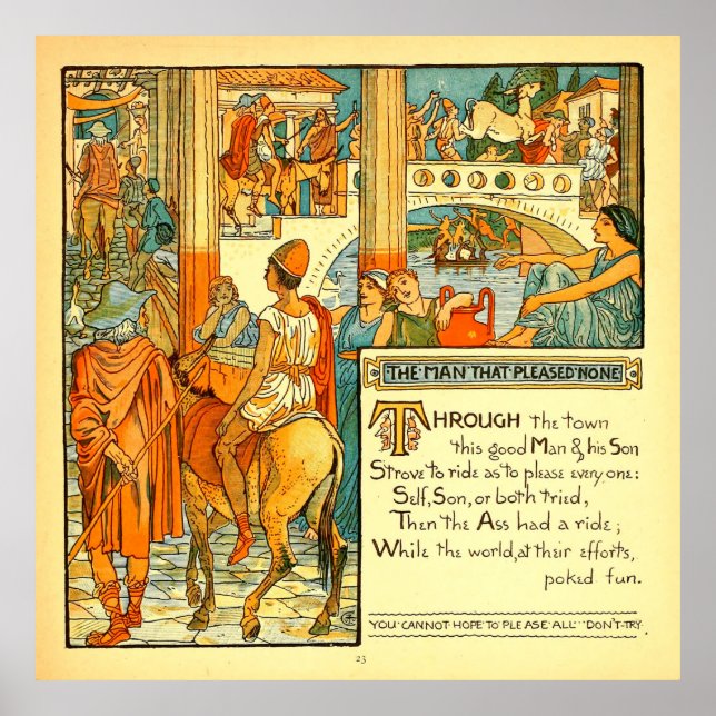 Mannen som inte gladde Walter Crane Poster (Framsidan)