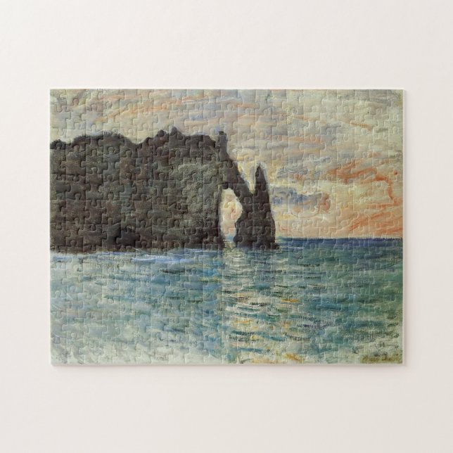 Manneport, Cliff É tretat Monet Fine Art Pussel (Horisontell)