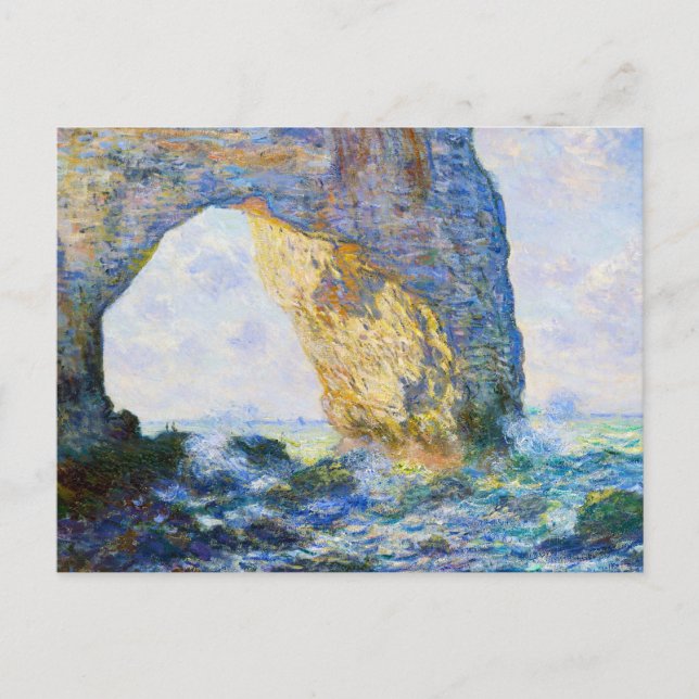 Manneport, Sten Arch-Västern i Etretat Monet Vykort (Framsida)