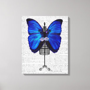 Mannequin Blue Butterfly Canvastryck