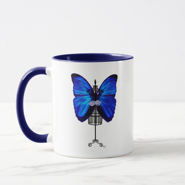 Mannequin Blue Butterfly Mugg (Vänster)