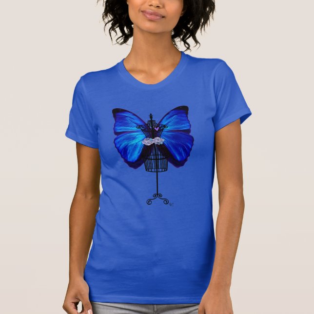 Mannequin Blue Butterfly T Shirt (Framsida)