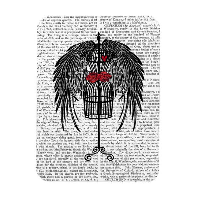 Mannequin med svart Vingar Magnet (Vertikal)